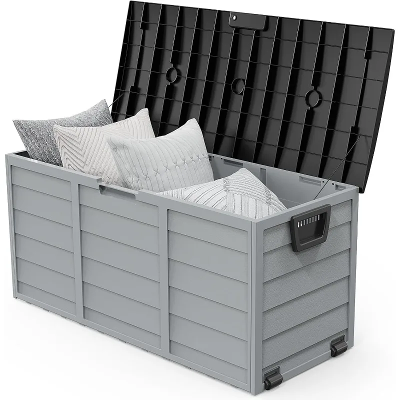 75-gallon outdoor storage box, lockable plastic storage box with lid, garden, swimming pool, balcony, yard (black)
75-gallon outdoor storage box, lockable plastic storage box with lid, garden, swimming pool, balcony, yard (black)