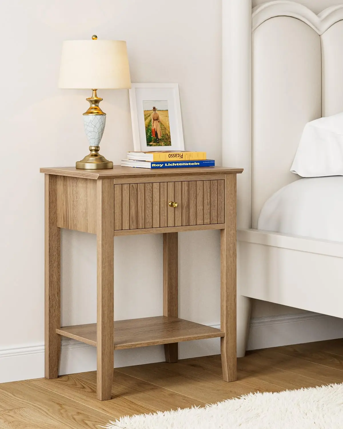 Fluted Nightstand, Farmhouse Night Stand with 1 Drawers, Mid Century Modern Side Accent Table,Bedside End Table for Bedroom,
Fluted Nightstand, Farmhouse Night Stand with 1 Drawers, Mid Century Modern Side Accent Table,Bedside End Table for Bedroom,