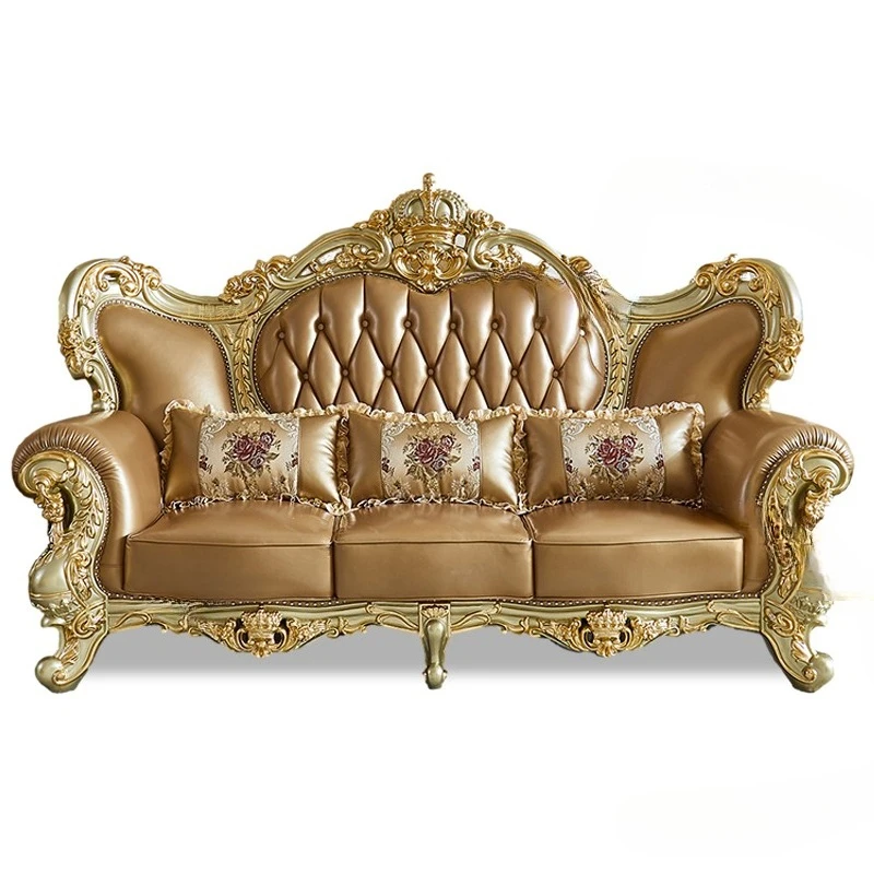 European leather solid wood sofa combination villa living room high-end top layer cowhide carving
European leather solid wood sofa combination villa living room high-end top layer cowhide carving