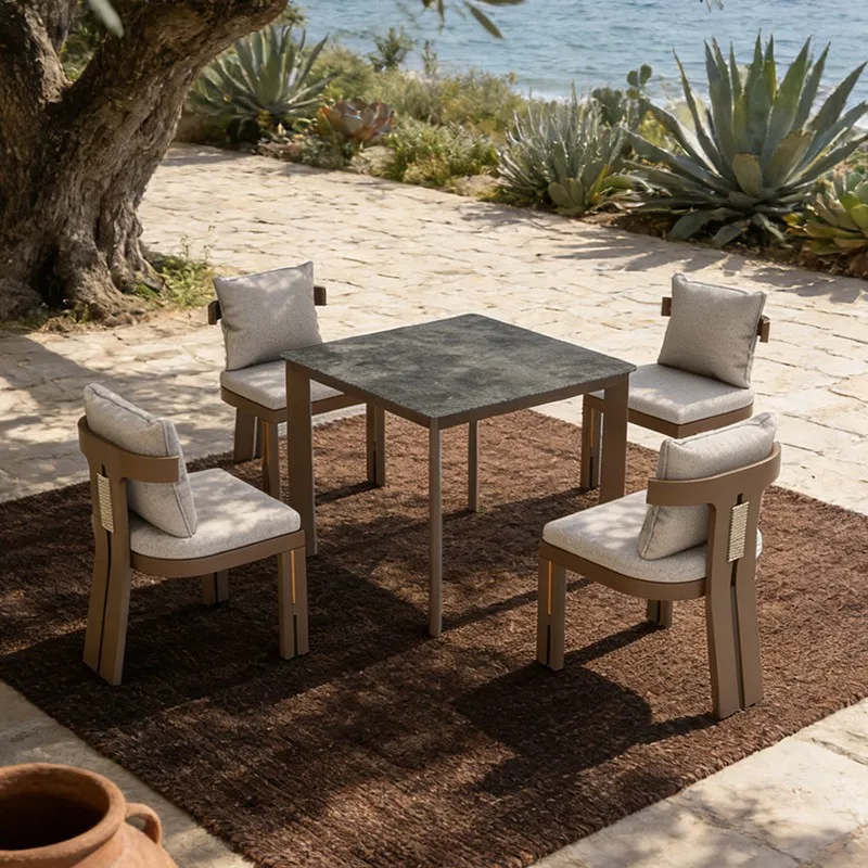 !@DWOO 4 Seater Aluminum Frame Dining Set with Glass Top Table for Patio Garden and Balcony
!@DWOO 4 Seater Aluminum Frame Dining Set with Glass Top Table for Patio Garden and Balcony