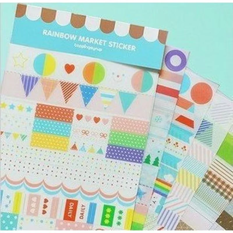 6Pcs New Cute Rainbow Diary Stickers Multifunction Cartoon PVC Sticker Index deco label Stationery Supplies Scrapbook 140*85mm
6Pcs New Cute Rainbow Diary Stickers Multifunction Cartoon PVC Sticker Index deco label Stationery Supplies Scrapbook 140*85mm