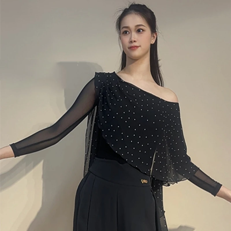 Polka Dot Mesh Slant Shoulder Ballroom Dance Tops Women Waltz Latin Dance Practice Clothes Club Prom Tango Dance Wear BL19177
Polka Dot Mesh Slant Shoulder Ballroom Dance Tops Women Waltz Latin Dance Practice Clothes Club Prom Tango Dance Wear BL19177