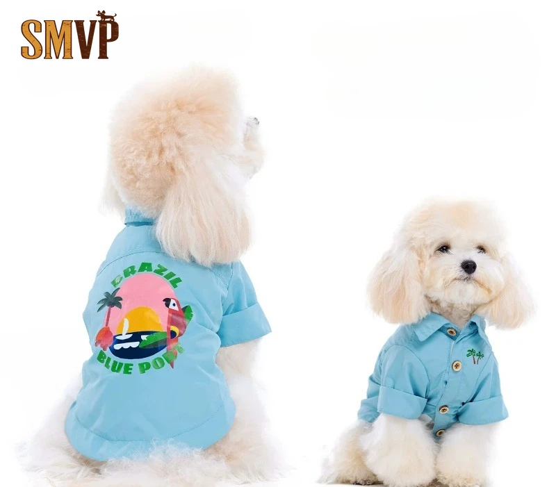 Spring and Summer Blue Thin Loose Sunscreen Collared Shirt Island Vacation Style Pet Cat Small Medium Dog Clothes
Spring and Summer Blue Thin Loose Sunscreen Collared Shirt Island Vacation Style Pet Cat Small Medium Dog Clothes