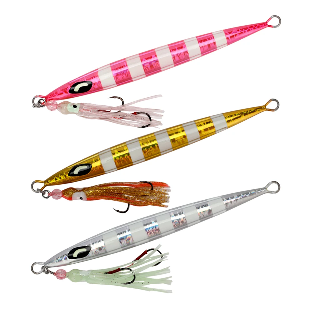 160-300g Fishing Vertical Jigging Lure Metal Jigs Speed Sinking Slow Pitch Jigs Luminous Colors with Single Hooks
160-300g Fishing Vertical Jigging Lure Metal Jigs Speed Sinking Slow Pitch Jigs Luminous Colors with Single Hooks