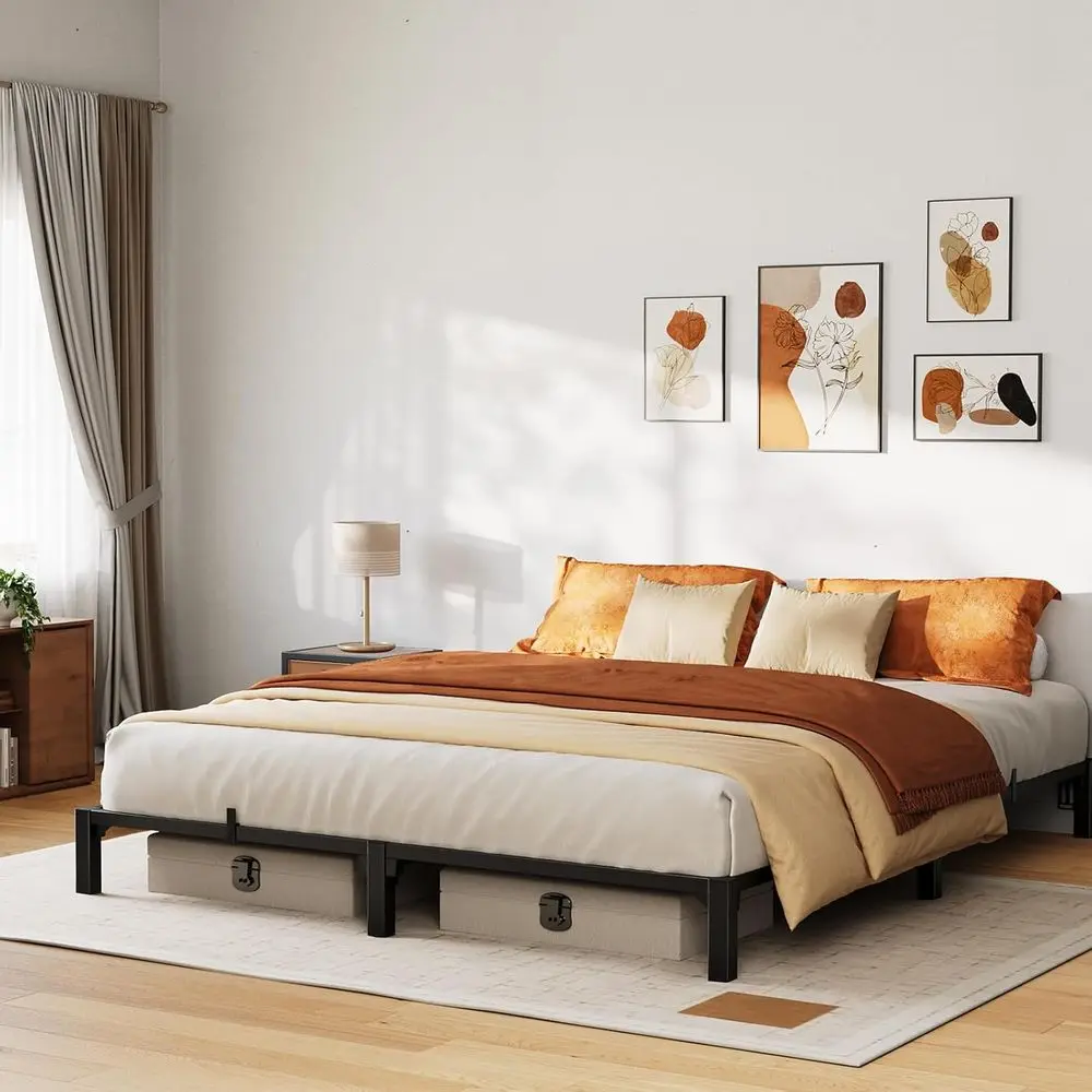 King Size 8 High Platform Bed with Heavy Duty Steel Slat Support, Storage Space, Supports up to 800 LBS, Easy Assembly, No Screw
King Size 8 High Platform Bed with Heavy Duty Steel Slat Support, Storage Space, Supports up to 800 LBS, Easy Assembly, No Screw