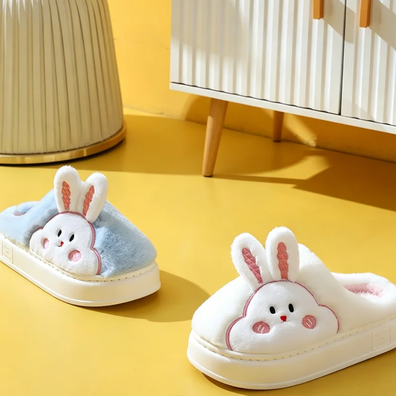 Cute Warm Rabbit Plush Closed Toe Slippers For Couples Women Thick Sole Funny Warm House Slides Adults Casual Non-Slip Sandals
Cute Warm Rabbit Plush Closed Toe Slippers For Couples Women Thick Sole Funny Warm House Slides Adults Casual Non-Slip Sandals