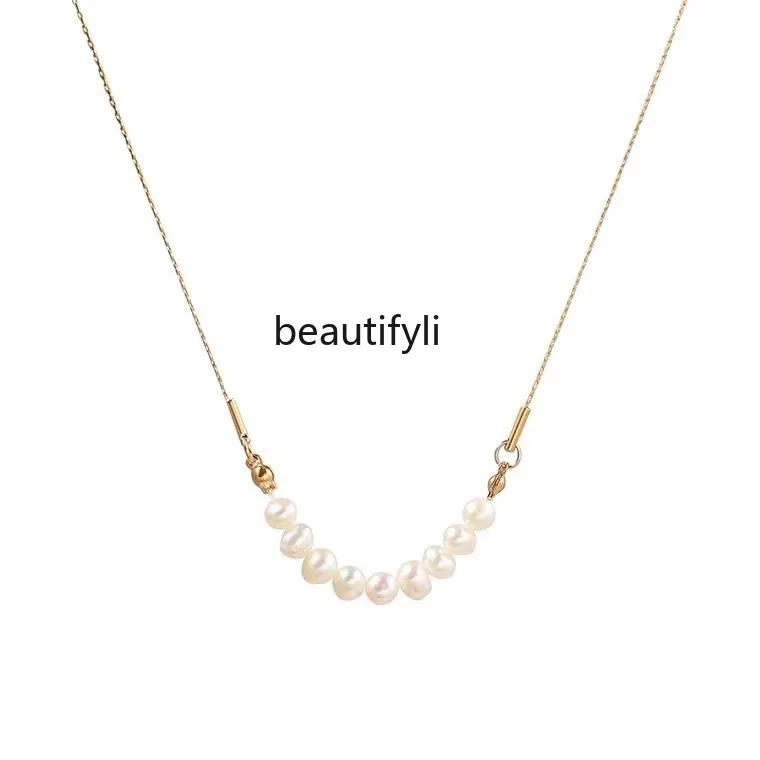 Simple French freshwater pearl necklace gold collarbone chain simple fashion versatile new neck chain accessories
Simple French freshwater pearl necklace gold collarbone chain simple fashion versatile new neck chain accessories