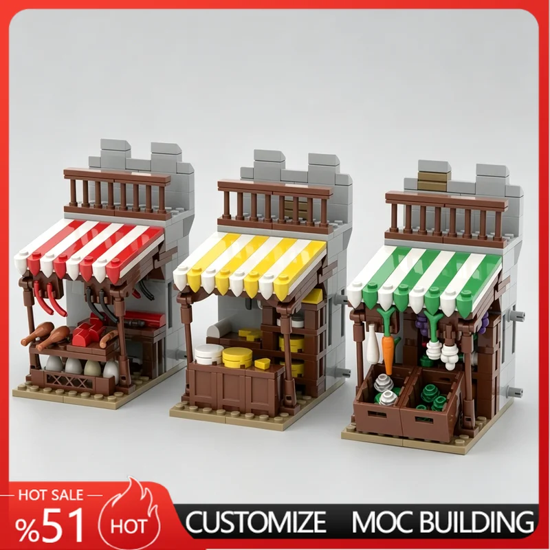 567Parts Modular Castle Market Stands Medieval Street View Building Blocks MOC Model DIY Educational Assembly Toy Popular Gifts
567Parts Modular Castle Market Stands Medieval Street View Building Blocks MOC Model DIY Educational Assembly Toy Popular Gifts