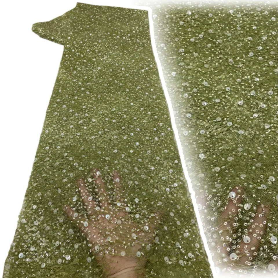 5 Yards African Beaded Sequins Tulle Lace Fabric 2026 High Quality Nigerian Lace Fabric Green Lace For Evening Party Dress 2796
5 Yards African Beaded Sequins Tulle Lace Fabric 2026 High Quality Nigerian Lace Fabric Green Lace For Evening Party Dress 2796