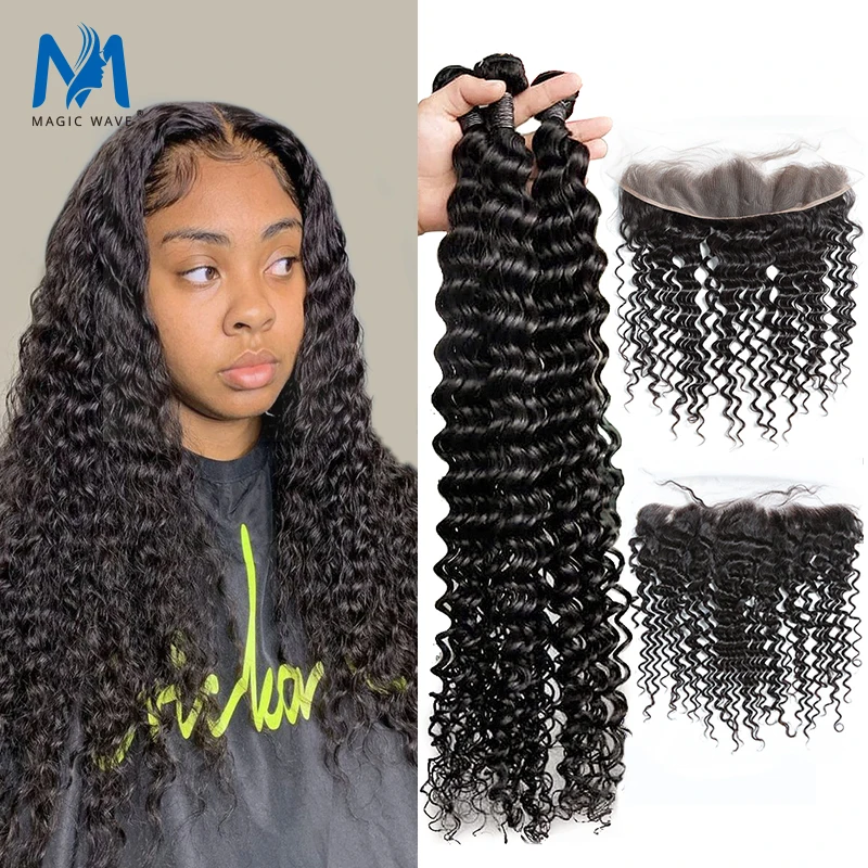 28 30 34 40inch Deep Curly Bundles with 13x4 Lace Frontal Brazilian Human Hair Extension 3 4 Bundles with 13x4 Frontal Remy Hair
28 30 34 40inch Deep Curly Bundles with 13x4 Lace Frontal Brazilian Human Hair Extension 3 4 Bundles with 13x4 Frontal Remy Hair
