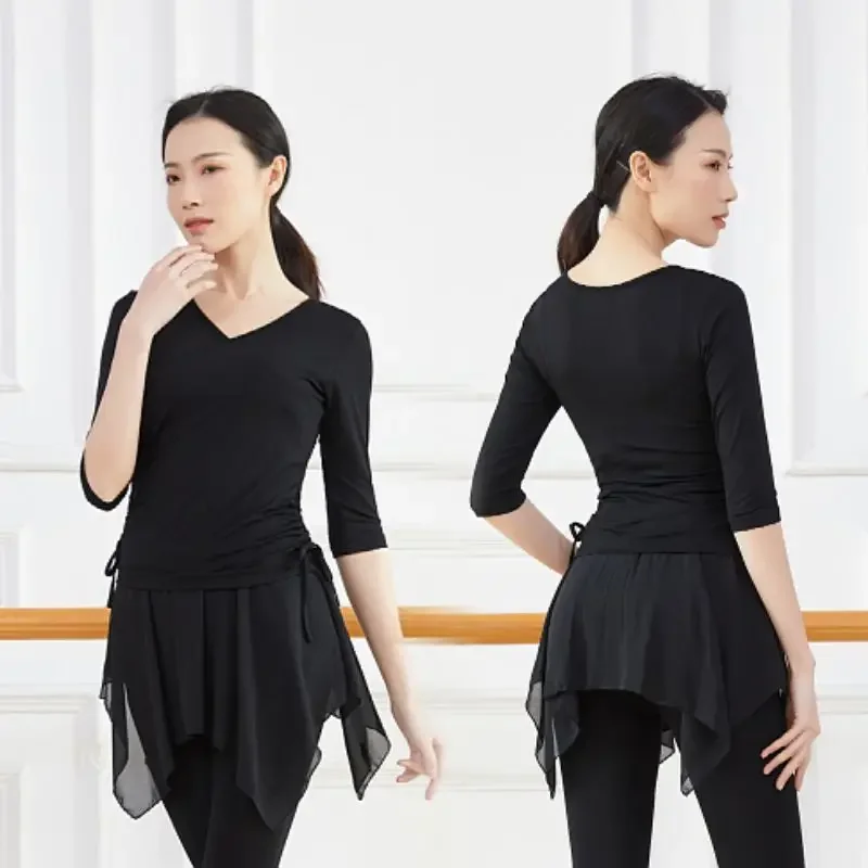 Dance practice suit, women's skirt pants, adult body training, ethnic Chinese classical ballet, Latin dance clothing
Dance practice suit, women's skirt pants, adult body training, ethnic Chinese classical ballet, Latin dance clothing
