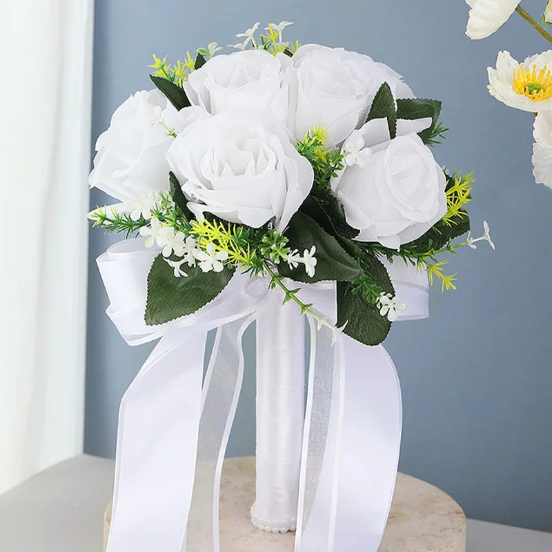 White Rose Bridesmaid Bouquet Pearl Decor Wedding Tossing Bouquet Valentine's Day Decoration Church Party Decor
White Rose Bridesmaid Bouquet Pearl Decor Wedding Tossing Bouquet Valentine's Day Decoration Church Party Decor