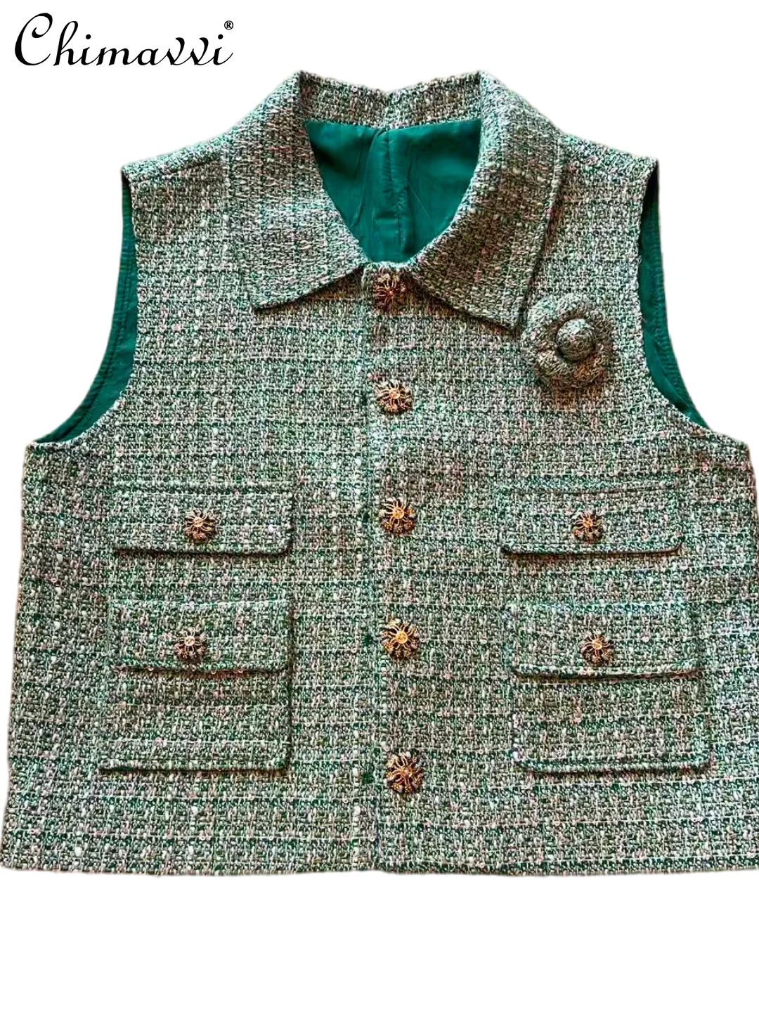 High-end Fashion Green Floral Lapel Vest Women's Summer New Commute Sleeveless Elegant Slimming Versatile Waistcoat Jacket
High-end Fashion Green Floral Lapel Vest Women's Summer New Commute Sleeveless Elegant Slimming Versatile Waistcoat Jacket