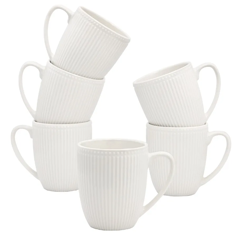 Gretel 6 Piece Round Stoneware 12 Ounce Mug Set in White
Gretel 6 Piece Round Stoneware 12 Ounce Mug Set in White