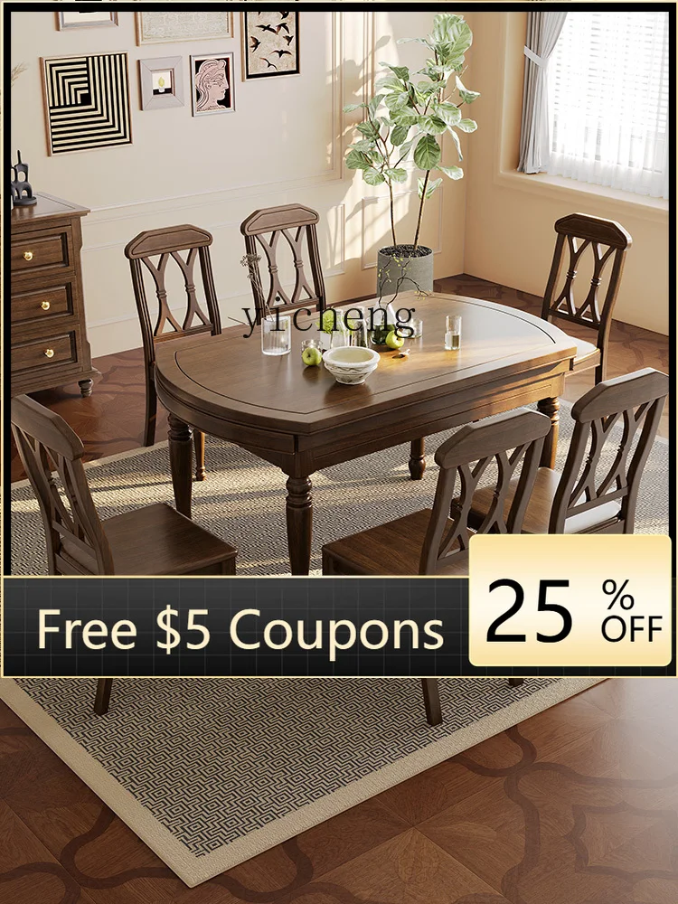 H26 Country Solid Wood Dining Table Household Restaurant Retro Retractable Folding round Dining Tables and Chairs Set Furnitur
H26 Country Solid Wood Dining Table Household Restaurant Retro Retractable Folding round Dining Tables and Chairs Set Furnitur