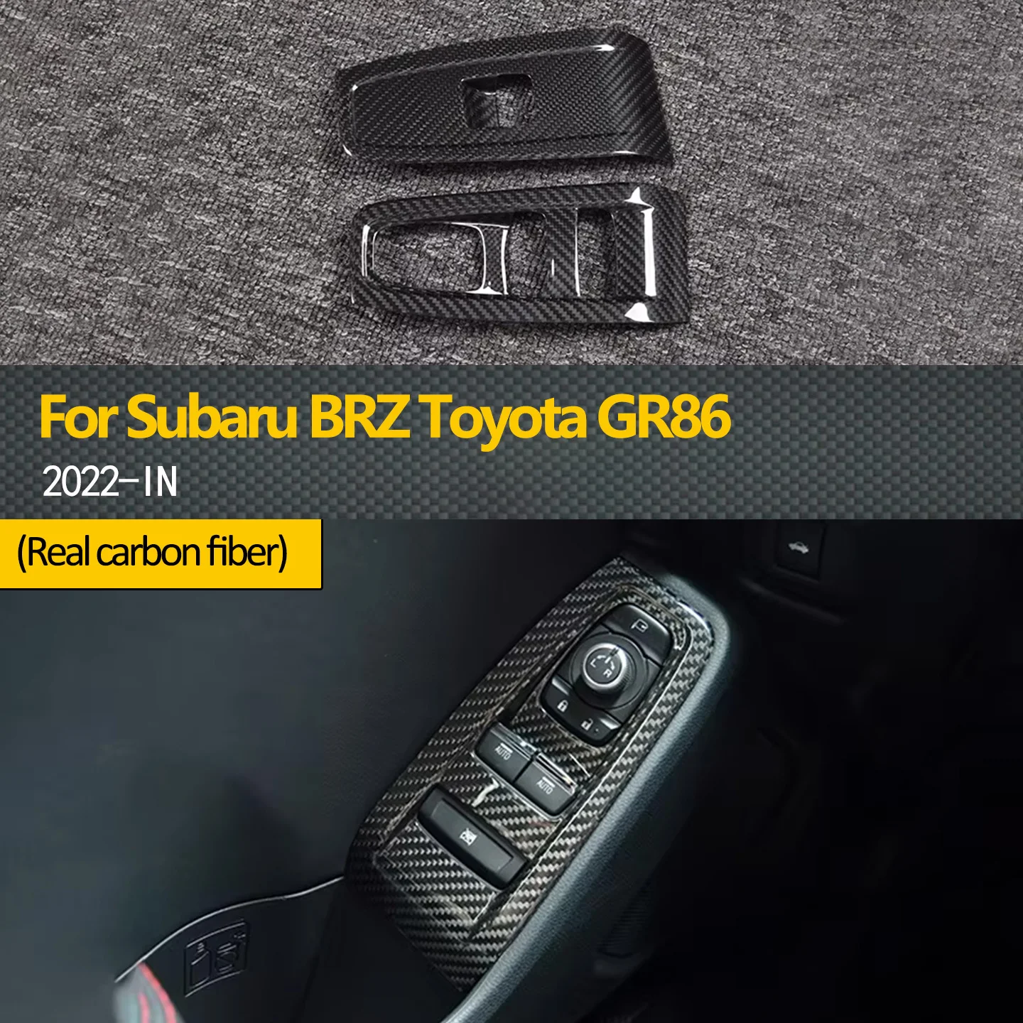 Настоящий сухой автомобильный комплект из углеродного волокна для Subaru BRZ Toyota GR86 2022, кнопка окна двери автомобиля, внутренняя панель
Настоящий сухой автомобильный комплект из углеродного волокна для Subaru BRZ Toyota GR86 2022, кнопка окна двери автомобиля, внутренняя панель