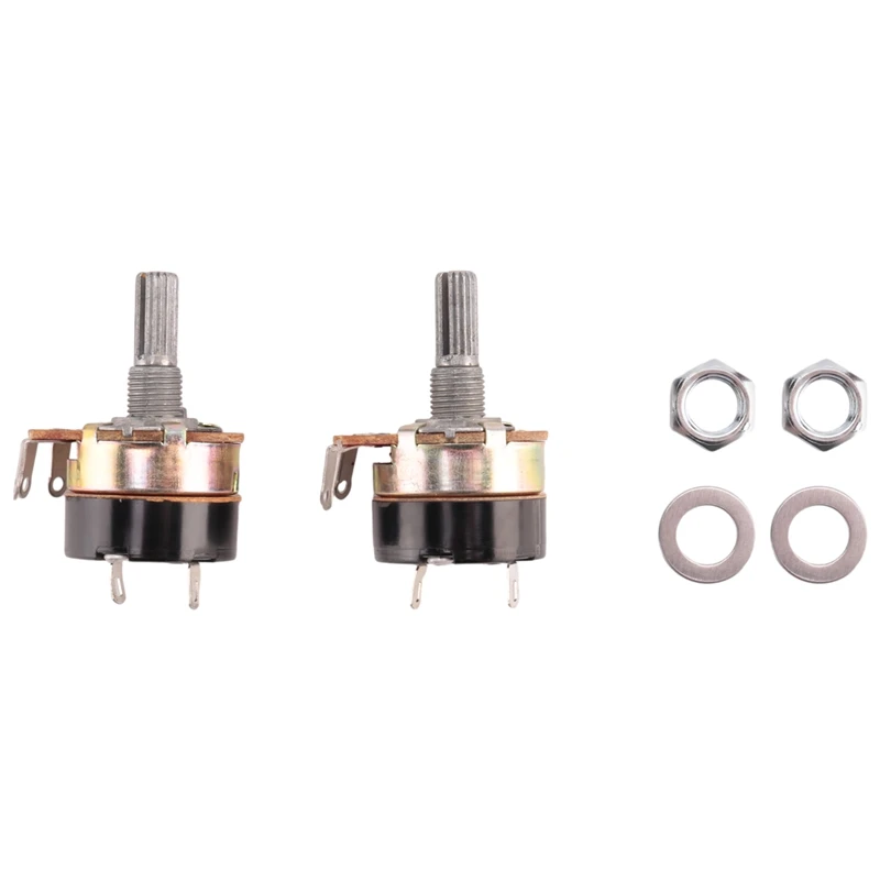 2Pcs 500K Ohm Single Linear Taper Potentiometers with on/off Switch
2Pcs 500K Ohm Single Linear Taper Potentiometers with on/off Switch