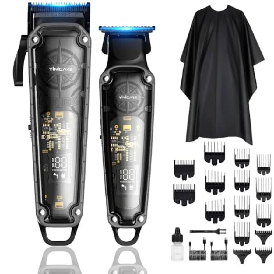 Hair Clippers for Men Barber Kit - Professional Cordless Electric Hair Cutting Set with Pomade Hair Clipper, Zero Gap T-Blade T
Hair Clippers for Men Barber Kit - Professional Cordless Electric Hair Cutting Set with Pomade Hair Clipper, Zero Gap T-Blade T