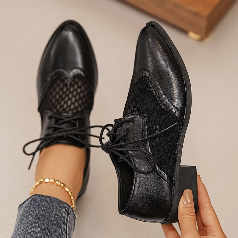 2026 New Breather Thick Heels Oxford Shoes for Women Plus Size 43 Pointed Toe Pu Leather Shoes Woman British Style Lace Up Shoes
2026 New Breather Thick Heels Oxford Shoes for Women Plus Size 43 Pointed Toe Pu Leather Shoes Woman British Style Lace Up Shoes