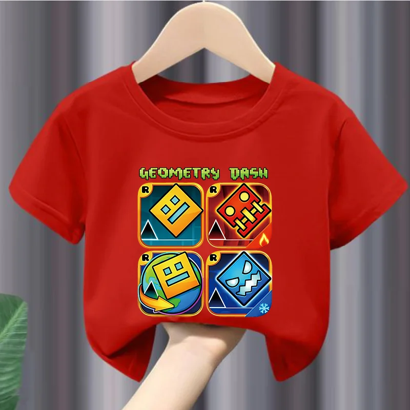 Stylish Cartoon Geometry Dash Graphic Print Casual and Comfortable Crew-neck Short Sleeve T-shirt Kids Girls Clothes Tops Boys
Stylish Cartoon Geometry Dash Graphic Print Casual and Comfortable Crew-neck Short Sleeve T-shirt Kids Girls Clothes Tops Boys