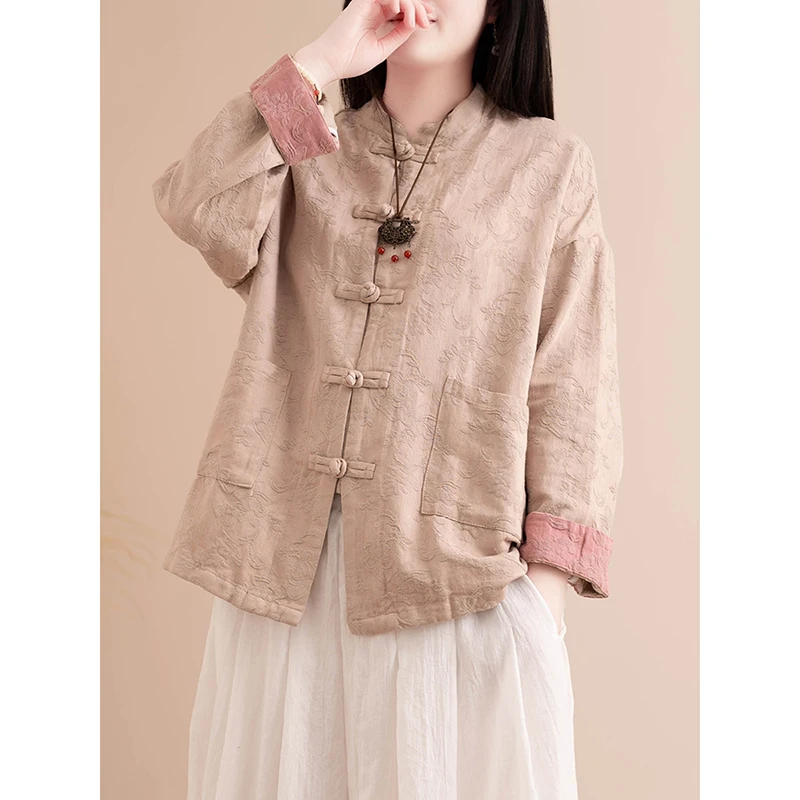 Chinese Sle Cotton Linen irt Collar Coat Women's Retro Artistic Button up Long Sve Stand Collar Cotton Linen Blouse Ja...
Chinese Sle Cotton Linen irt Collar Coat Women's Retro Artistic Button up Long Sve Stand Collar Cotton Linen Blouse Ja...
