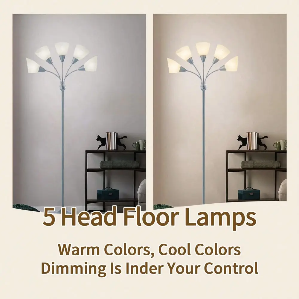 Medusa Floor Lamp, Multi Head 5 Light Floor Lamps For Living Room With 5 Lampshade,Home Decor Adjustable Gooseneck Reading Stan
Medusa Floor Lamp, Multi Head 5 Light Floor Lamps For Living Room With 5 Lampshade,Home Decor Adjustable Gooseneck Reading Stan