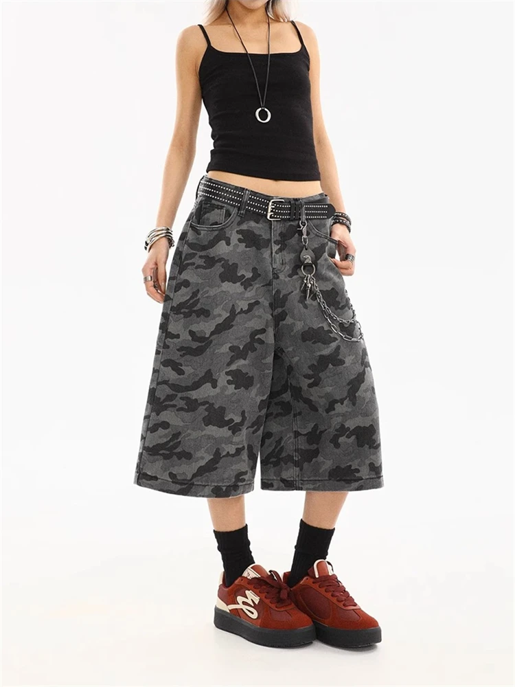 Summer Women's Simple Style Unisex Camouflage Capris Street Cargo Shorts Cool Girl Casual Bottom Female Calf-length Loose Pants
Summer Women's Simple Style Unisex Camouflage Capris Street Cargo Shorts Cool Girl Casual Bottom Female Calf-length Loose Pants