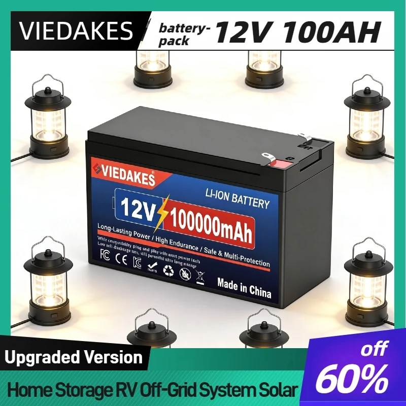 100Ah 12V LiFePO4 Battery Rechargeable - Grade A Cells 2000+ Cycles for Solar System RV Marine Camping Sprayer Backup Power.
100Ah 12V LiFePO4 Battery Rechargeable - Grade A Cells 2000+ Cycles for Solar System RV Marine Camping Sprayer Backup Power.