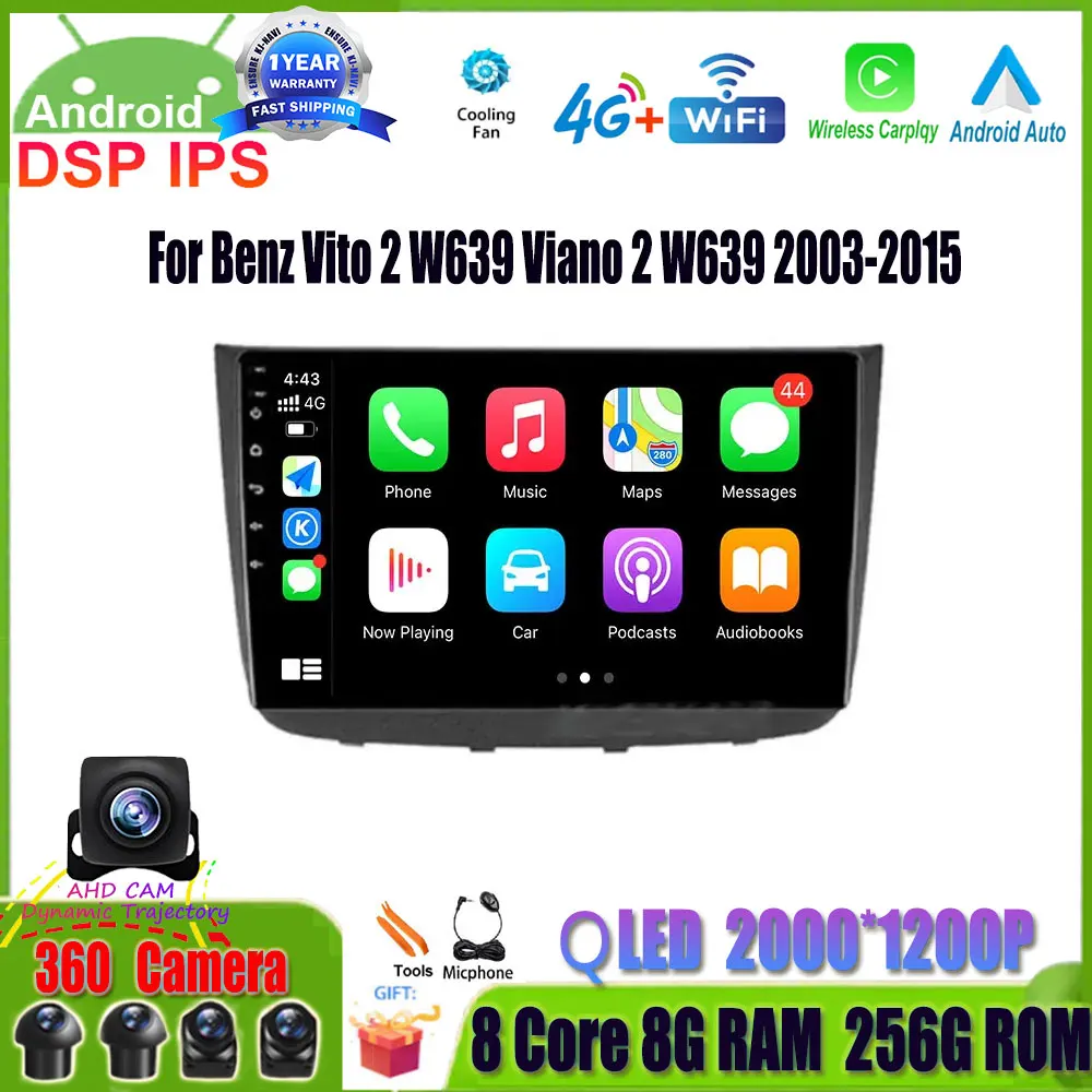 Android 14 Car Radio Multimedia Player Stereo For MercedesBenz Vito 2 W639 Viano 2 W639 2003-2015 Navigation GPS Autoradio Audio
Android 14 Car Radio Multimedia Player Stereo For MercedesBenz Vito 2 W639 Viano 2 W639 2003-2015 Navigation GPS Autoradio Audio