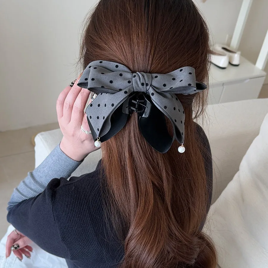 Multi Layer Polka Dot Bow Hair Clasp Pearl Decor Sweet Kawaii Korean Version Half Up Hair Pin for Women Daily Wear Beige
Multi Layer Polka Dot Bow Hair Clasp Pearl Decor Sweet Kawaii Korean Version Half Up Hair Pin for Women Daily Wear Beige