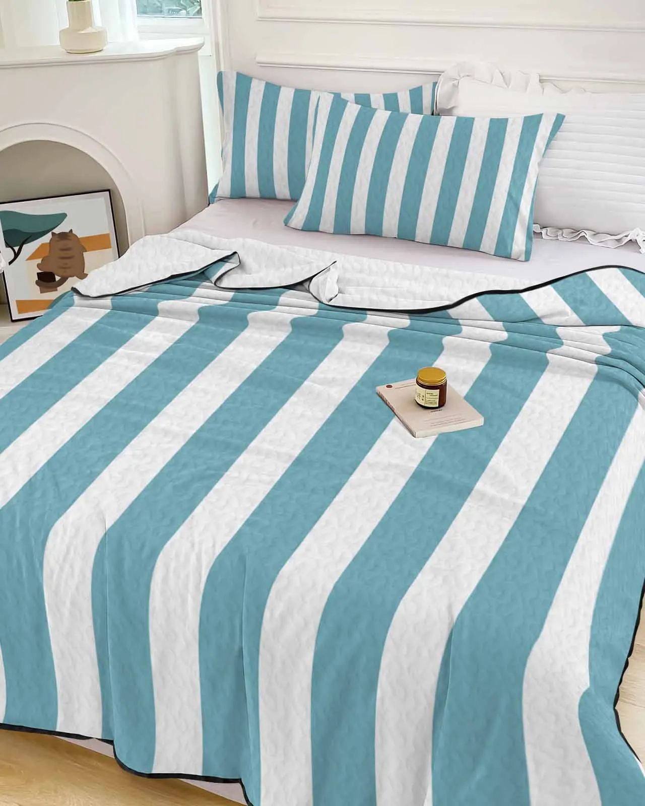 Striped Cyan Summer Cooling Quilt Air Condition Blanket Comfortable Lightweight Bedroom Thin Quilt
Striped Cyan Summer Cooling Quilt Air Condition Blanket Comfortable Lightweight Bedroom Thin Quilt