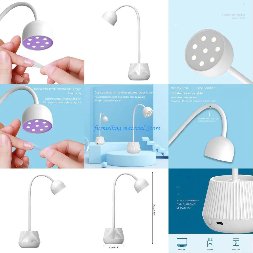 Y5GD LED Lights Desk Lamps Mini UV Gel Curing Lights Dryer Portable Dryer Drying Lamp for DIY
Y5GD LED Lights Desk Lamps Mini UV Gel Curing Lights Dryer Portable Dryer Drying Lamp for DIY