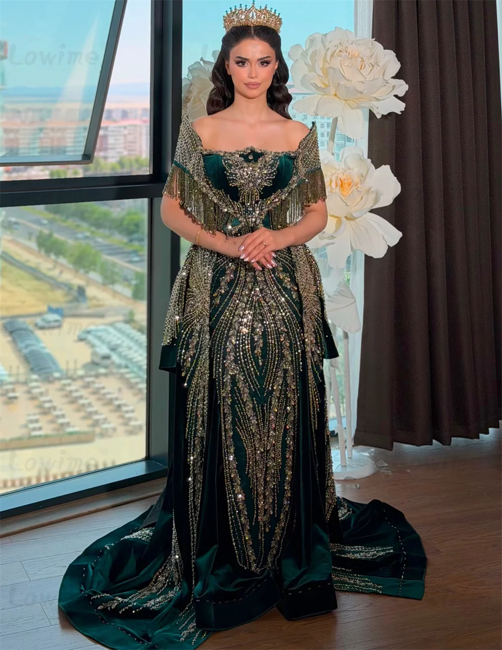 Green Velvet Evening Dresses Mermaid Formal Occasion Prom Gowns Square Off Shoulder Tassels Beaded Party Dress Vestido Customize
Green Velvet Evening Dresses Mermaid Formal Occasion Prom Gowns Square Off Shoulder Tassels Beaded Party Dress Vestido Customize