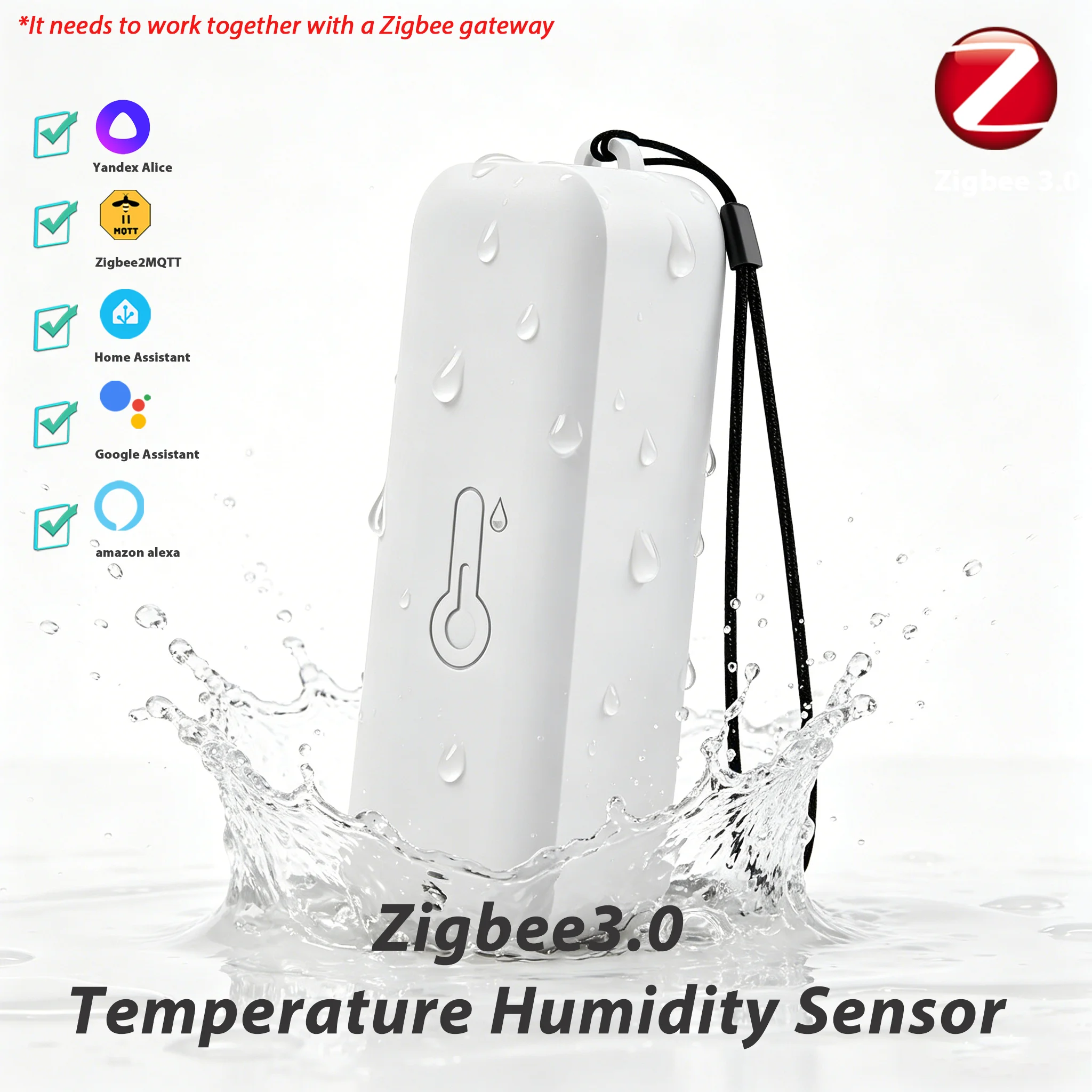 Zigbee 3.0 Temperature Humidity Sensor IP65 Waterproof Indoor Outdoor for Alexa Google Home Yandex Zigbee 2MQTT Home assistant
Zigbee 3.0 Temperature Humidity Sensor IP65 Waterproof Indoor Outdoor for Alexa Google Home Yandex Zigbee 2MQTT Home assistant
