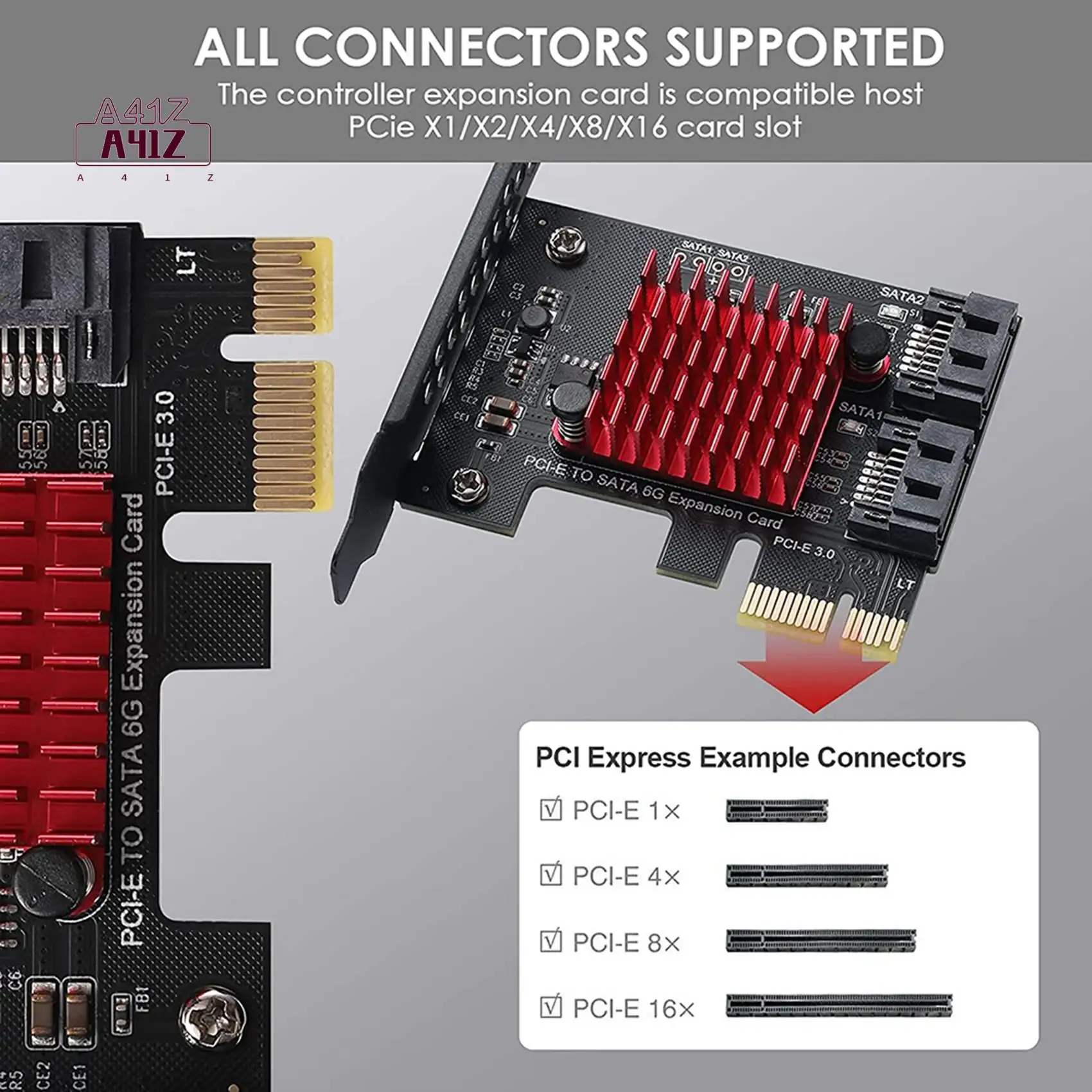 A41Z-Pcie To 2 Ports SATA 3.0 6 Gbps SSD Adapter PCI-E PCI Express X1 Controller Board Expansion Card Support X4 X6 X8 X16
A41Z-Pcie To 2 Ports SATA 3.0 6 Gbps SSD Adapter PCI-E PCI Express X1 Controller Board Expansion Card Support X4 X6 X8 X16