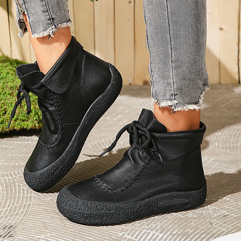 Flats Platform Women Ankle Boots Casual Lace Up Woman Shoes 2025 Designer Brand Sneakers Leather Chelsea Boots Snow Botas Mujer
Flats Platform Women Ankle Boots Casual Lace Up Woman Shoes 2025 Designer Brand Sneakers Leather Chelsea Boots Snow Botas Mujer