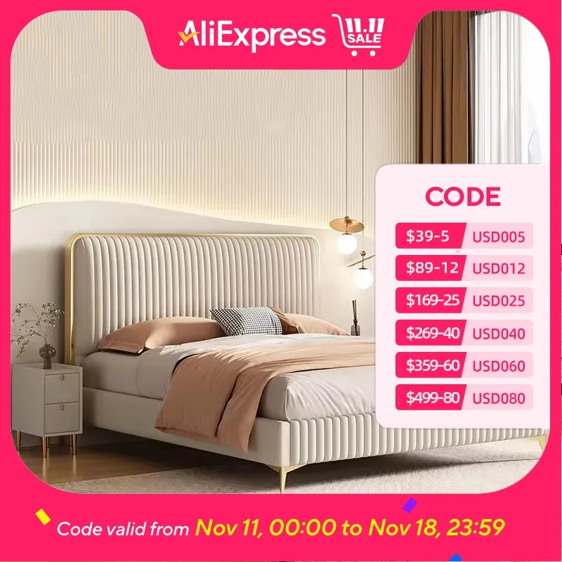 Low Price Luxury Wood Bed Frame Metal High End Bedroom Double Bed Frame Aesthetic Girl Sleeping Camas Matrimonial Home Furniture
Low Price Luxury Wood Bed Frame Metal High End Bedroom Double Bed Frame Aesthetic Girl Sleeping Camas Matrimonial Home Furniture