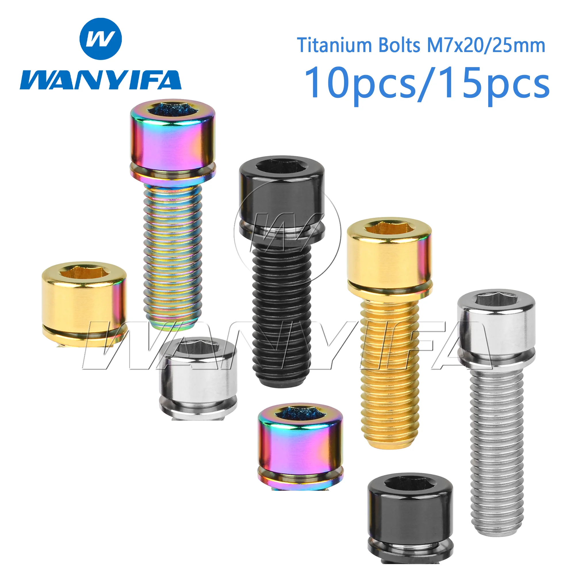 Титановые болты Wanyifa 10 шт./15 шт. M7x20/25 мм с шестигранной головкой и шайбами, винты для велосипеда - легкая фурнитура для езды на велосипеде
Титановые болты Wanyifa 10 шт./15 шт. M7x20/25 мм с шестигранной головкой и шайбами, винты для велосипеда - легкая фурнитура для езды на велосипеде