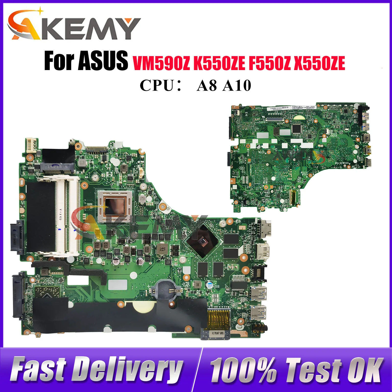 X550ZE F550ZE Laptop Motherboard For ASUS VivoBook X550Z K555Z X550ZE K550ZE A550ZE A555Z VM590Z Mainboard With A8 A10 CPU stk
X550ZE F550ZE Laptop Motherboard For ASUS VivoBook X550Z K555Z X550ZE K550ZE A550ZE A555Z VM590Z Mainboard With A8 A10 CPU stk