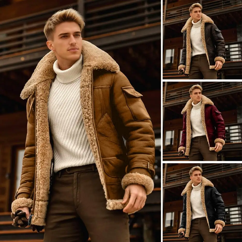 Men's Pilot Jacket Men Fleece Coats Plus Size Winter Faux Fur Lapel Collar Leather Bomber Jacket Warm Jackets Coat Outerwear
Men's Pilot Jacket Men Fleece Coats Plus Size Winter Faux Fur Lapel Collar Leather Bomber Jacket Warm Jackets Coat Outerwear