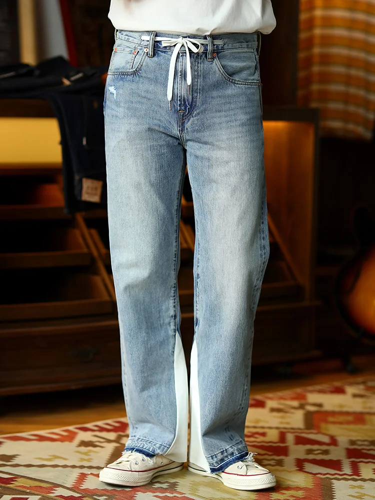 Retro American High Street Straight Leg Jeans Narrow Ear Denim Patchwork Bell Bot Youth Casual Long Pants Cotton 00%
Retro American High Street Straight Leg Jeans Narrow Ear Denim Patchwork Bell Bot Youth Casual Long Pants Cotton 00%