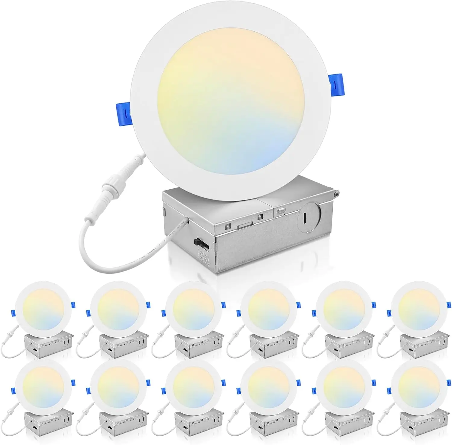 6 Inch 5CCT LED Recessed Ceiling Light 12W 1100Lm Dimmable Can-Killer Downlight 12 Pack
6 Inch 5CCT LED Recessed Ceiling Light 12W 1100Lm Dimmable Can-Killer Downlight 12 Pack