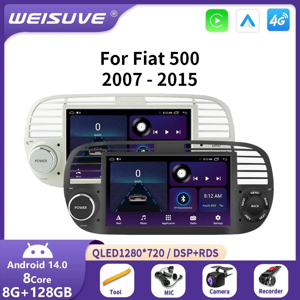 7" Wireless Android Auto Carplay For Fiat 500 2007~2015 Android 14 Carplay GPS Navigation Multimedia Player White Black WIF 4G
7" Wireless Android Auto Carplay For Fiat 500 2007~2015 Android 14 Carplay GPS Navigation Multimedia Player White Black WIF 4G