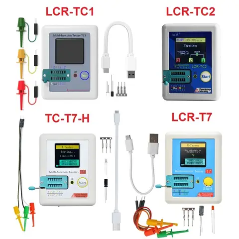 LCR-TC1 LCR-T7 Tester próbnik elektroniczny multimetr kolorowy wyświetlacz TFT dla diody trioda MOS/PNP/NPN kondensator rezystor tranzystor