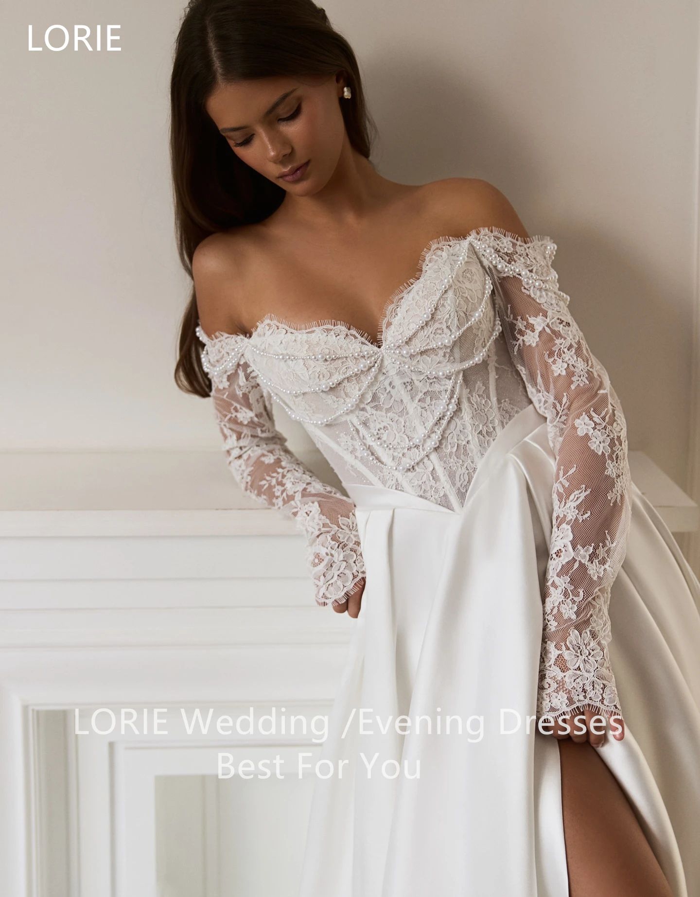 LORIE Exquisite Satin Wedding Dresses Lace Sweetheart Pearls Bride Prom Gown Chic A-Line Side Slit Bridal Gowns Customized
LORIE Exquisite Satin Wedding Dresses Lace Sweetheart Pearls Bride Prom Gown Chic A-Line Side Slit Bridal Gowns Customized