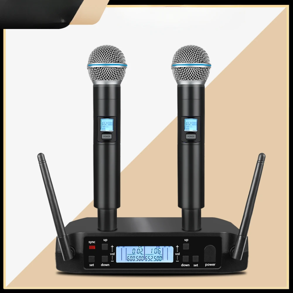 Stage Performance Karaoke 600-699MHz UHF Profressional Dual Wireless Microphone System 2 Channels Automatic Scan Hot Selling New
Stage Performance Karaoke 600-699MHz UHF Profressional Dual Wireless Microphone System 2 Channels Automatic Scan Hot Selling New