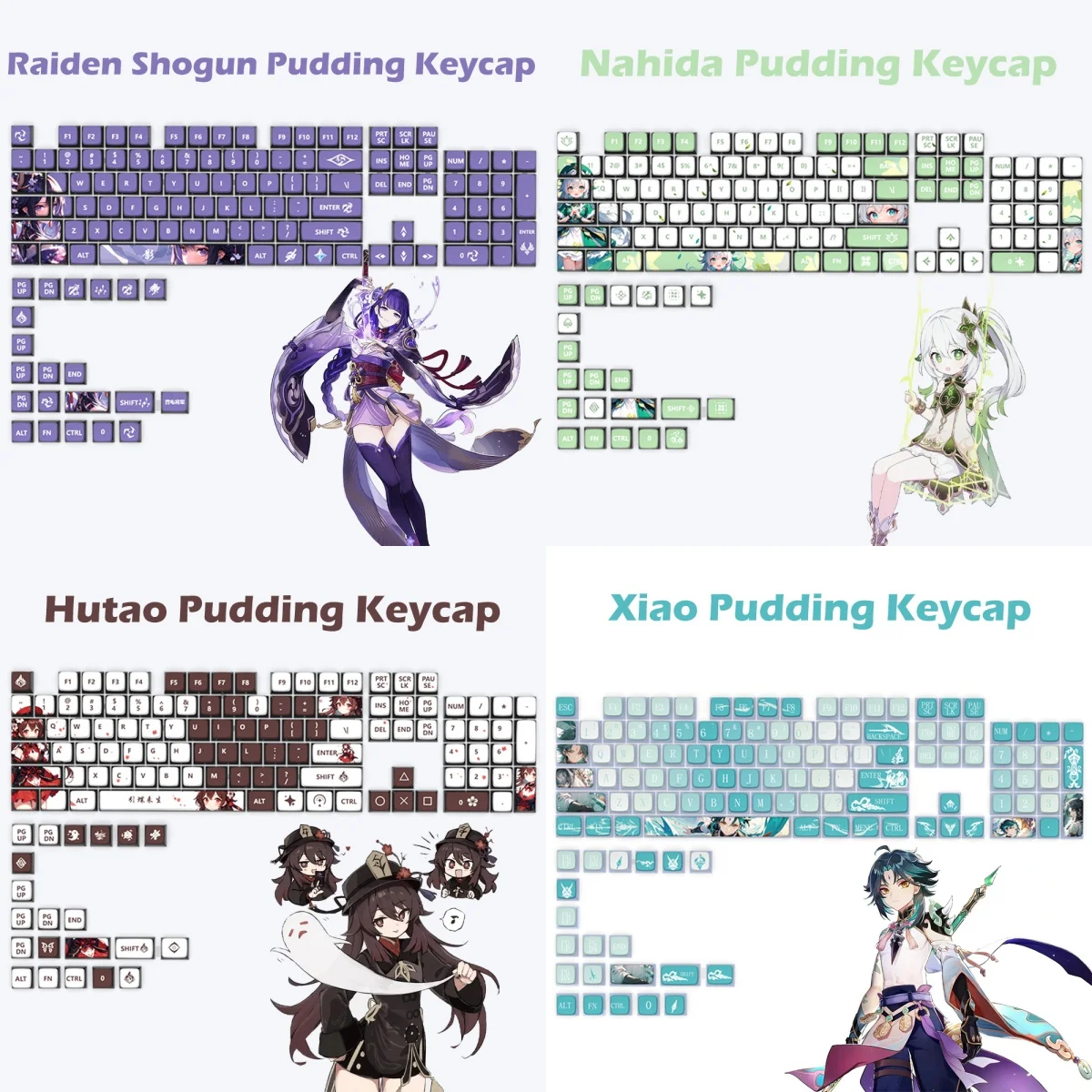 Genshin Impact Keycaps Pudding Backlight Transparent Xiao Kep Cap Hutao Beelzebul Nahida keycap for Gamer mechanical keyboard
Genshin Impact Keycaps Pudding Backlight Transparent Xiao Kep Cap Hutao Beelzebul Nahida keycap for Gamer mechanical keyboard
