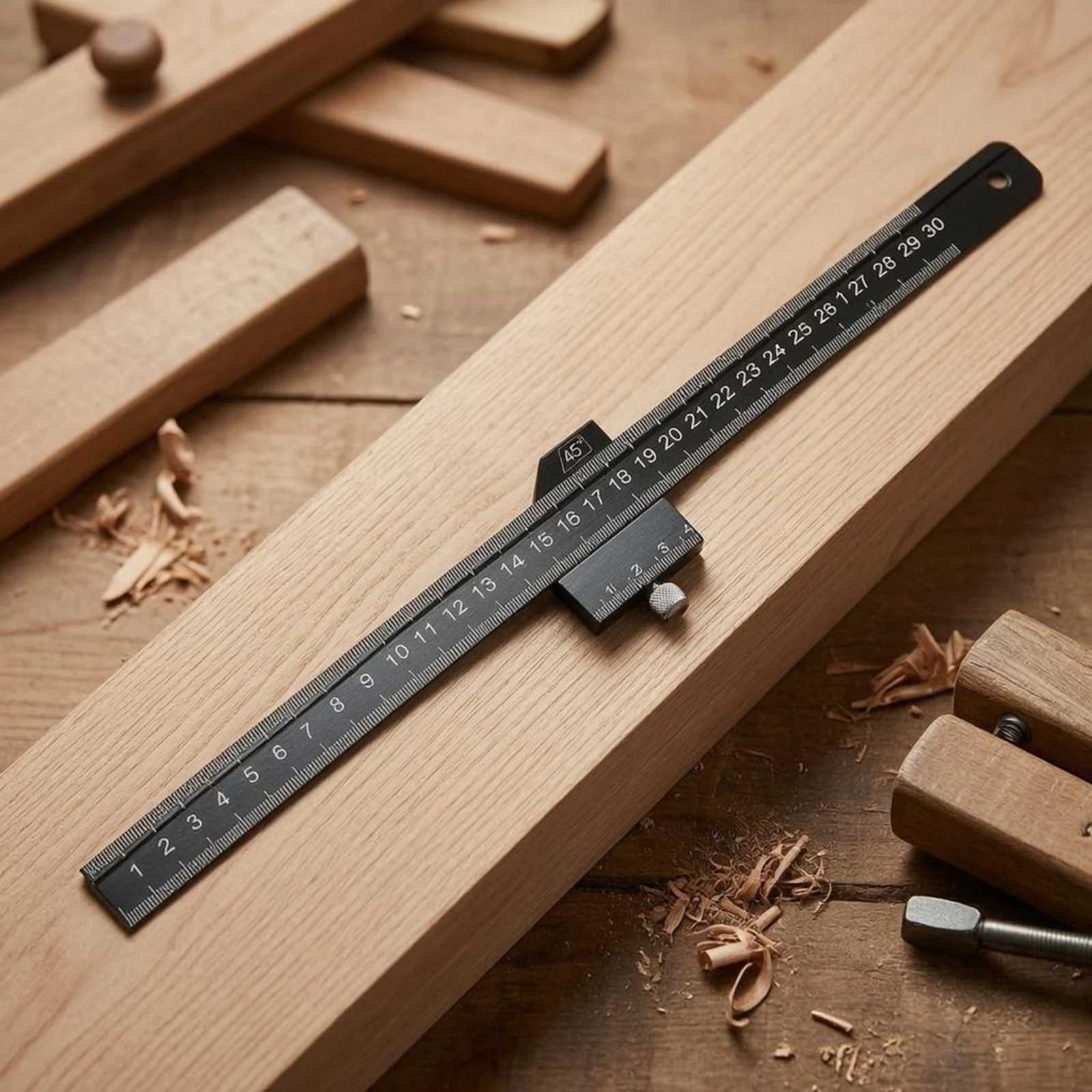 Measuring Square Ruler 45-Degree Marking Gauge Woodworking Ruler Locking Knob Carpenter Square Knurled for Woodshop
Measuring Square Ruler 45-Degree Marking Gauge Woodworking Ruler Locking Knob Carpenter Square Knurled for Woodshop