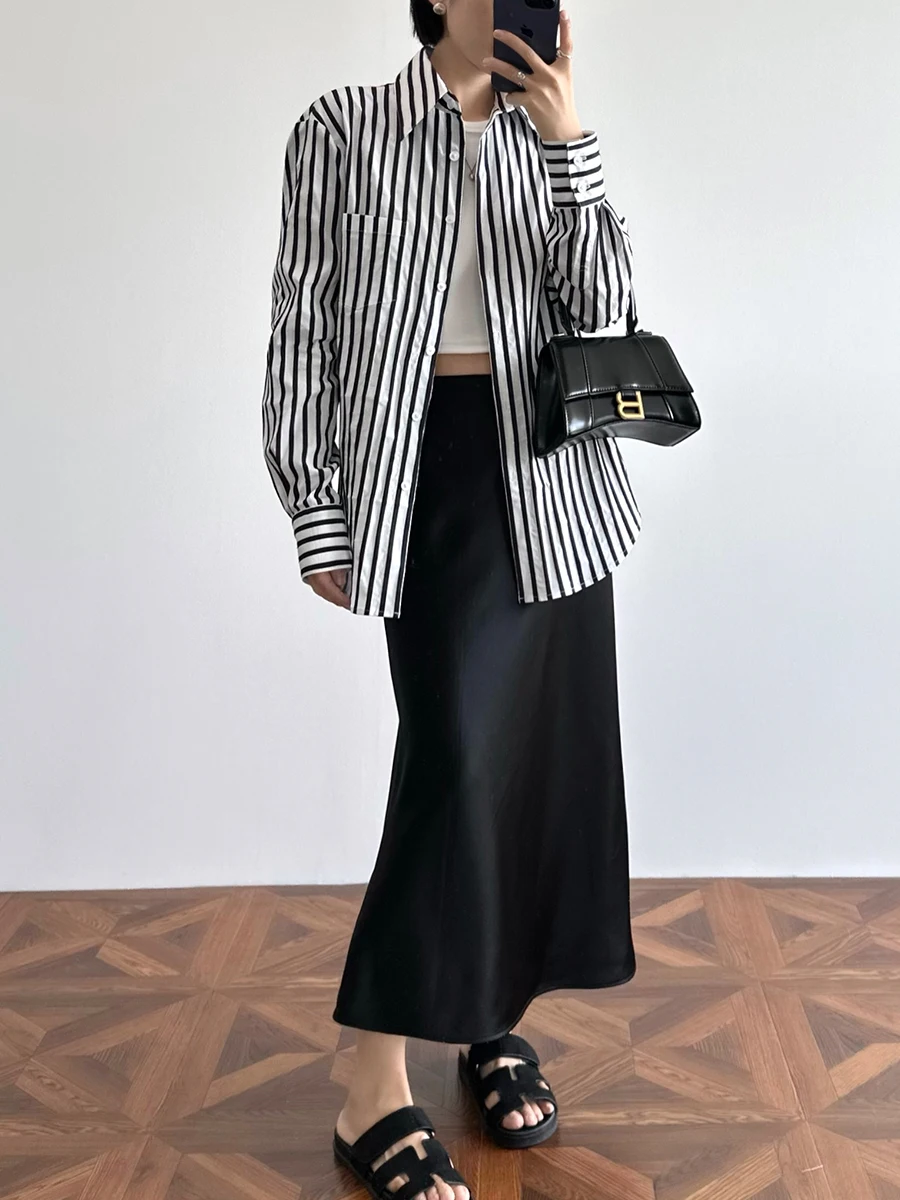 Lutong Commute Large Stripe Loose irt Faionable Color Woven Cotton Long Sve irt Women's French Sle Loose Fit irt
Lutong Commute Large Stripe Loose irt Faionable Color Woven Cotton Long Sve irt Women's French Sle Loose Fit irt