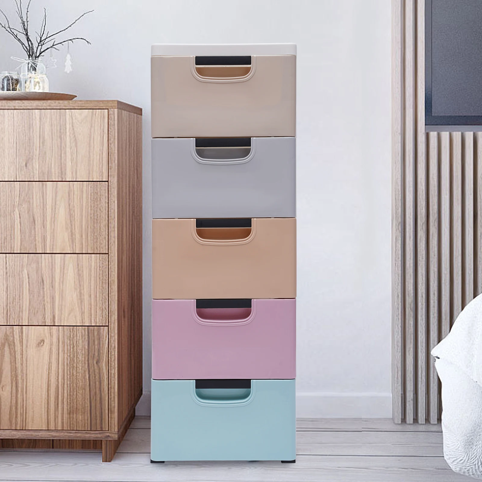 LOYALHEARTDY 5 Tiers Stackable Cabinet Clothes Drawer Storage Tower Chest Closet Dresser Bedroom Living Room Organizer Shelf
LOYALHEARTDY 5 Tiers Stackable Cabinet Clothes Drawer Storage Tower Chest Closet Dresser Bedroom Living Room Organizer Shelf